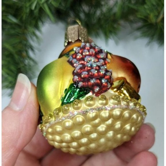 Retired Old World Christmas Fruit Basket Ornament - Picture 7 of 7